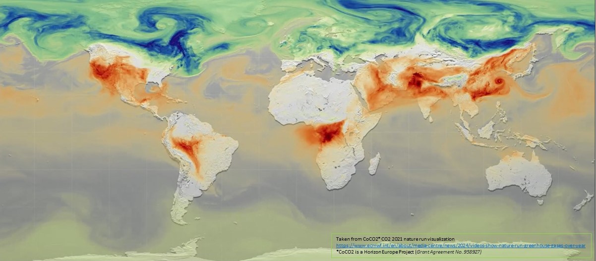 cropped still from CoCO2 CO2 2021 nature run visualisation